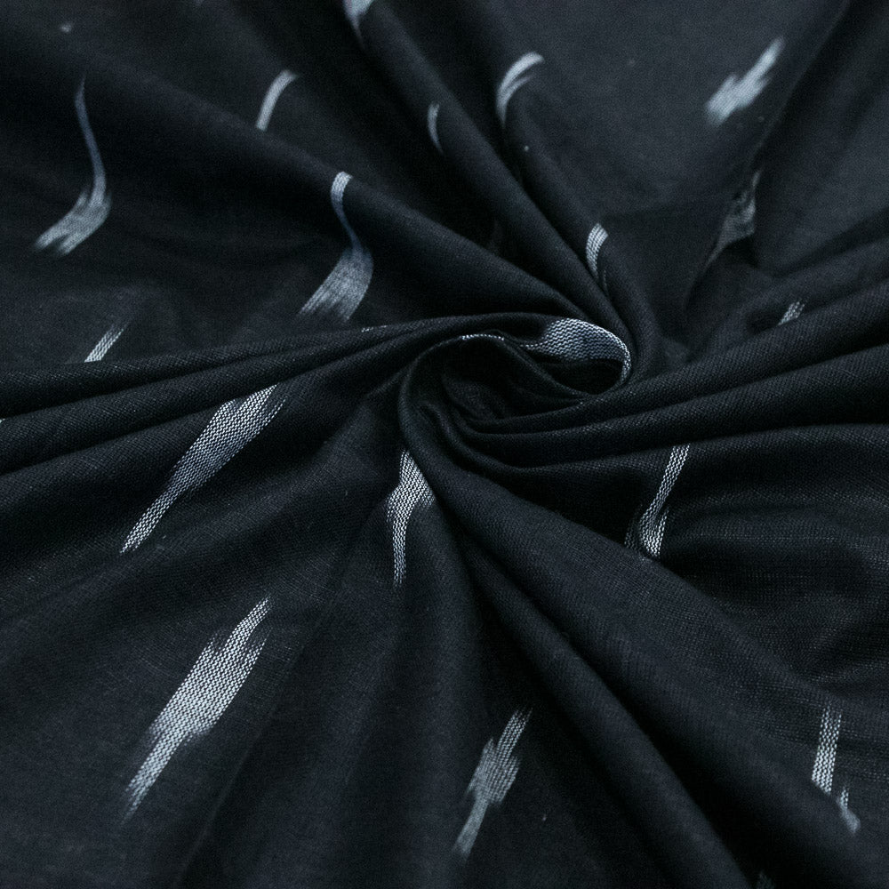 Black & White Plus Pattern Cotton Handloom Woven Ikat (Sku: I-622)