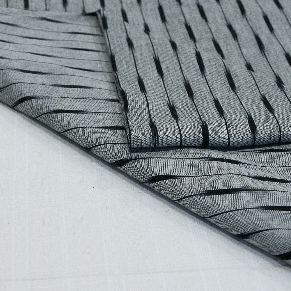 Grey & Black Cotton Handloom Ikat (Sku: I-772)