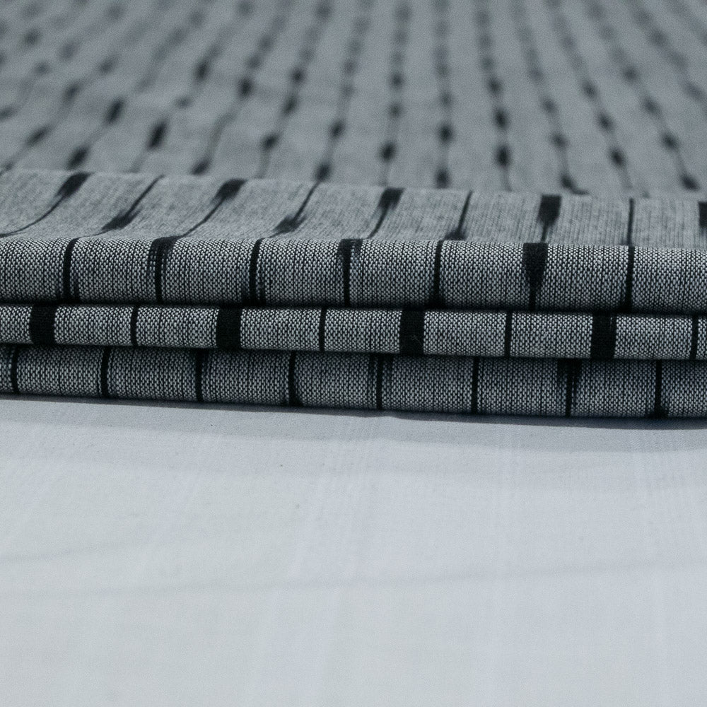 Grey & Black Cotton Handloom Ikat (Sku: I-772)