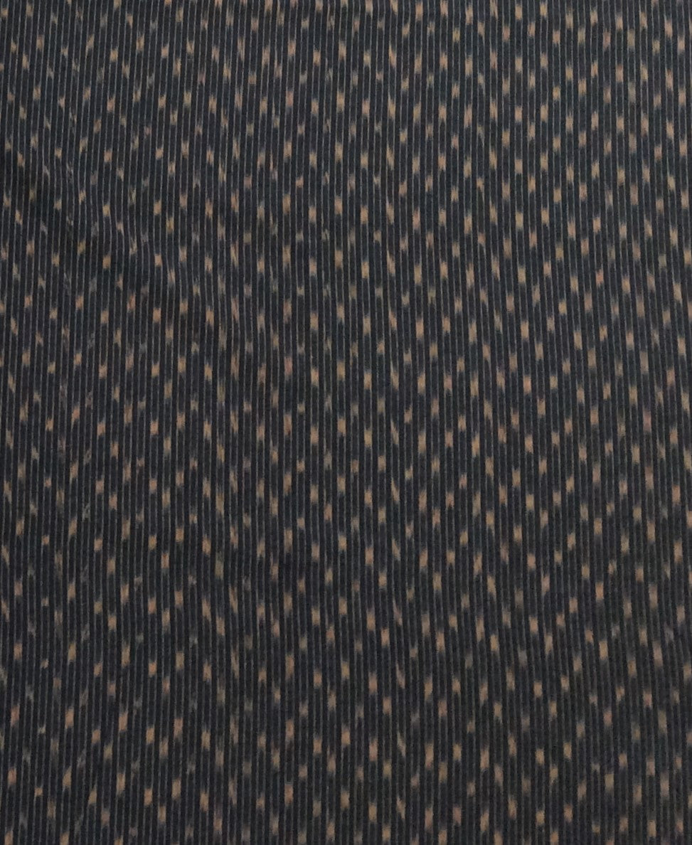Blue, Yellow Stripe Fine Quality Handloom Cotton Ikat (SKU: IK-103)
