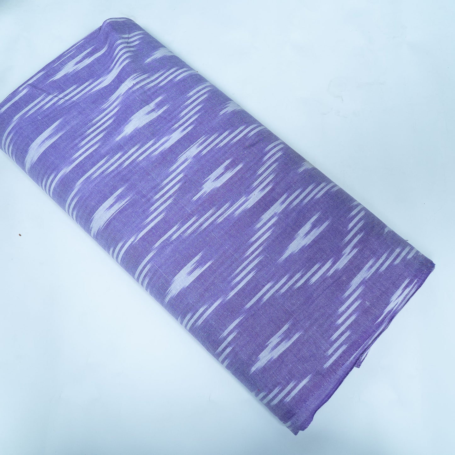 Purple & White Design Cotton Ikat Fabric for Dress Material Fabric for Dress Material | Width: 44"