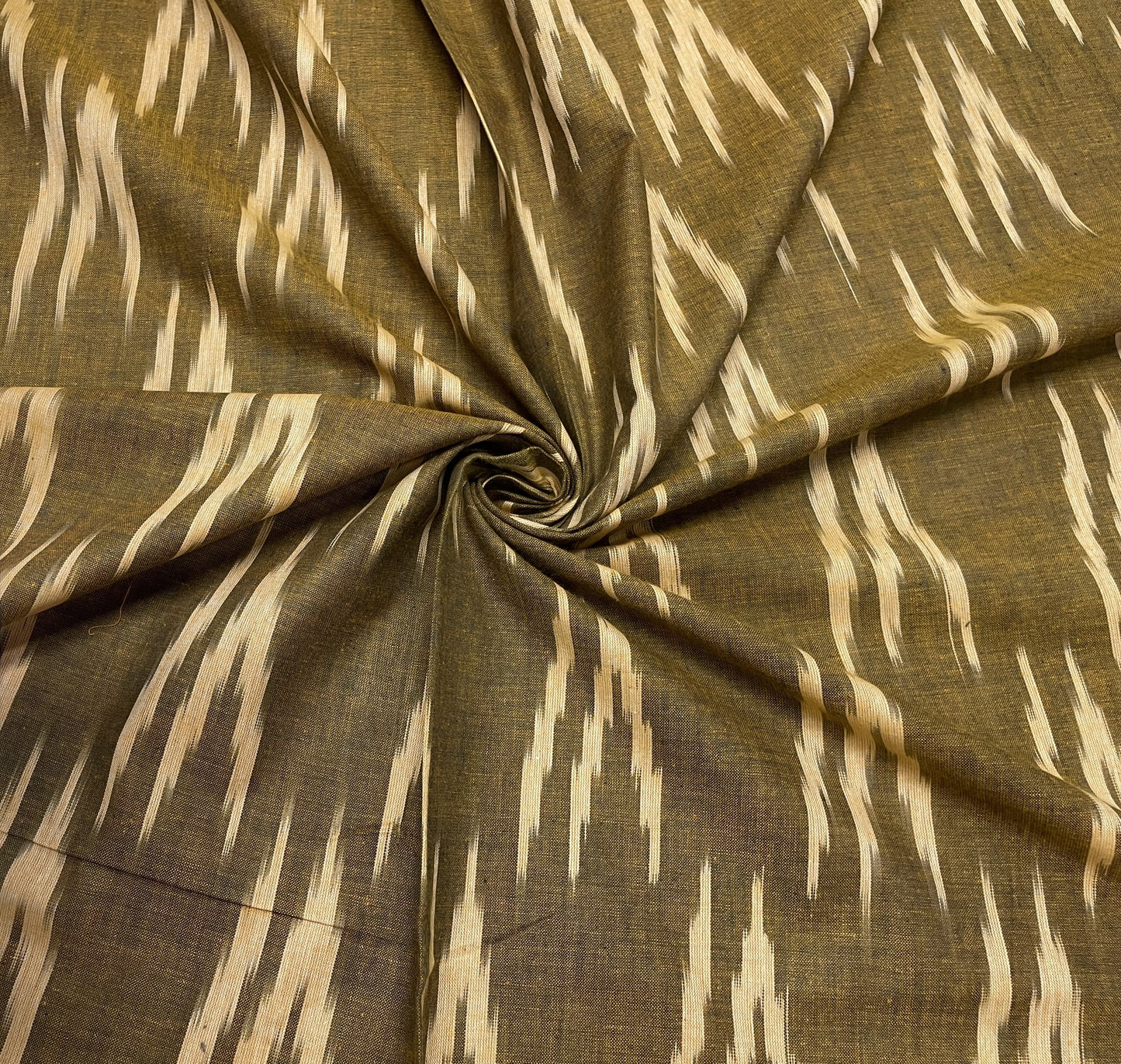 Green Cotton Handloom Ikat (Sku: I-279)