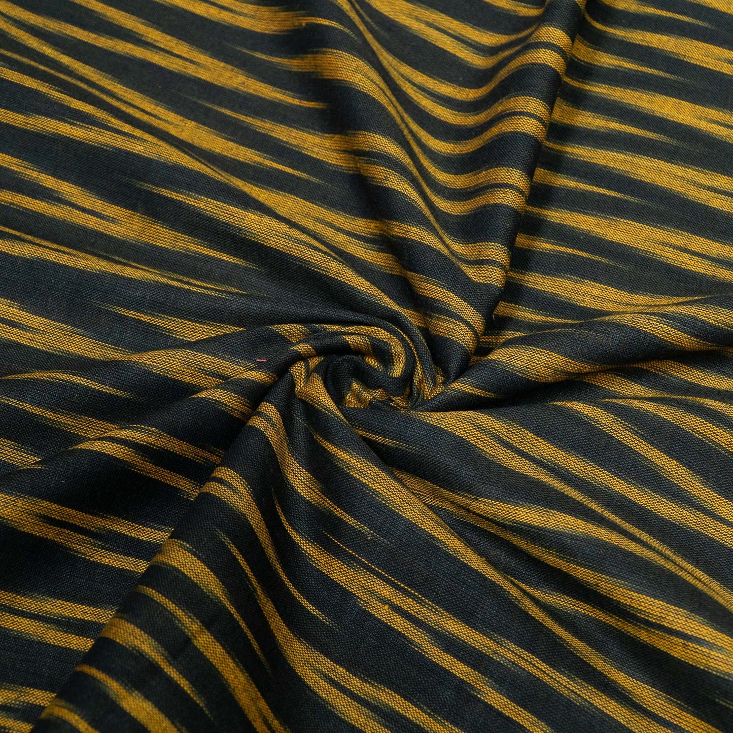 Black & Yellow Chevron Design Cotton Ikat Fabric for Dress Material | Width: 44"