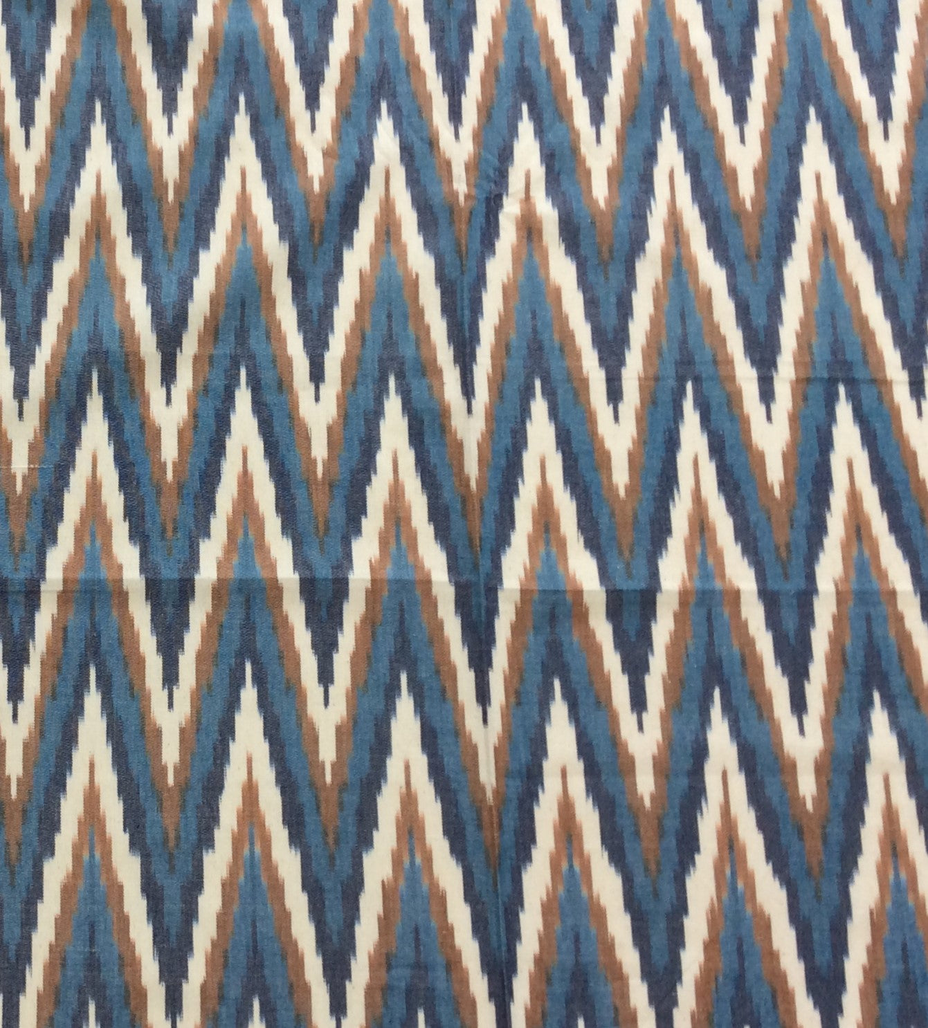 Multicolor Chevron Heavyweight Thick Cotton Handloom Ikat Fabric for Jackets & Upholstery | Width: 54"