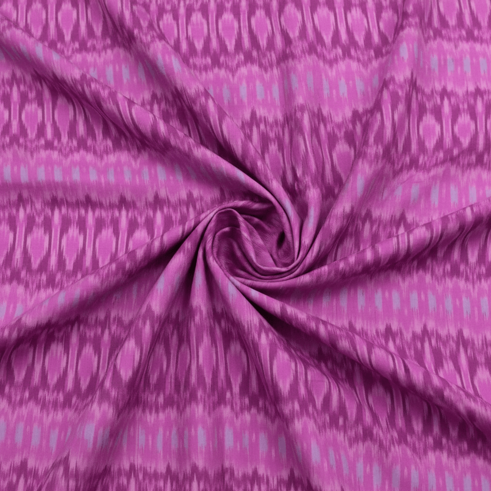 Pink Fine Quality Cotton Handloom Ikat Fabric for Dress Material | Width: 44"