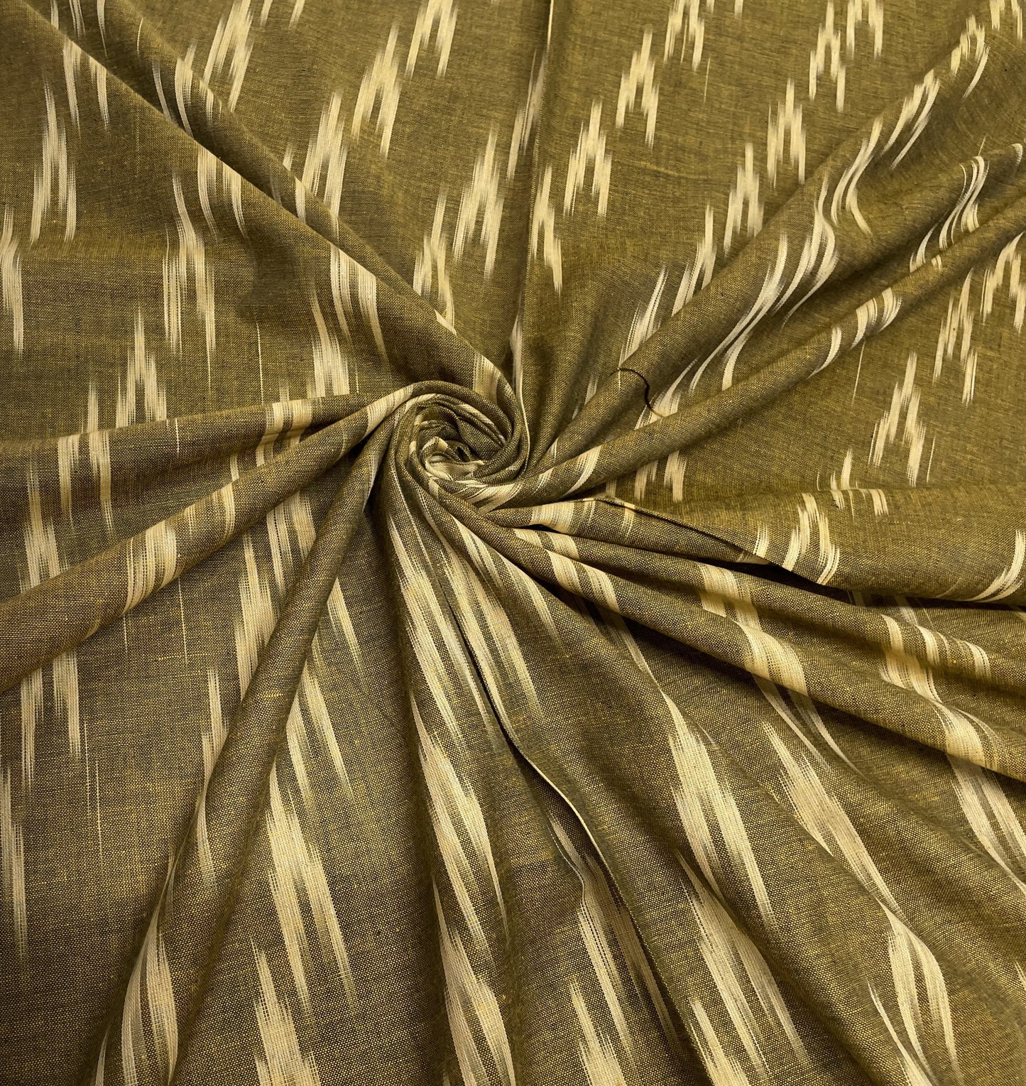 Green Cotton Handloom Ikat (Sku: I-397)