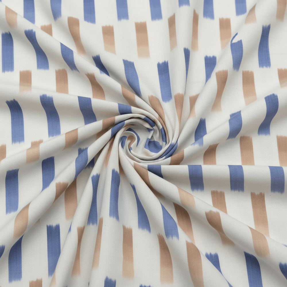 Blue & Beige Fine Quality Cotton Woven Handloom Ikat | IK-566