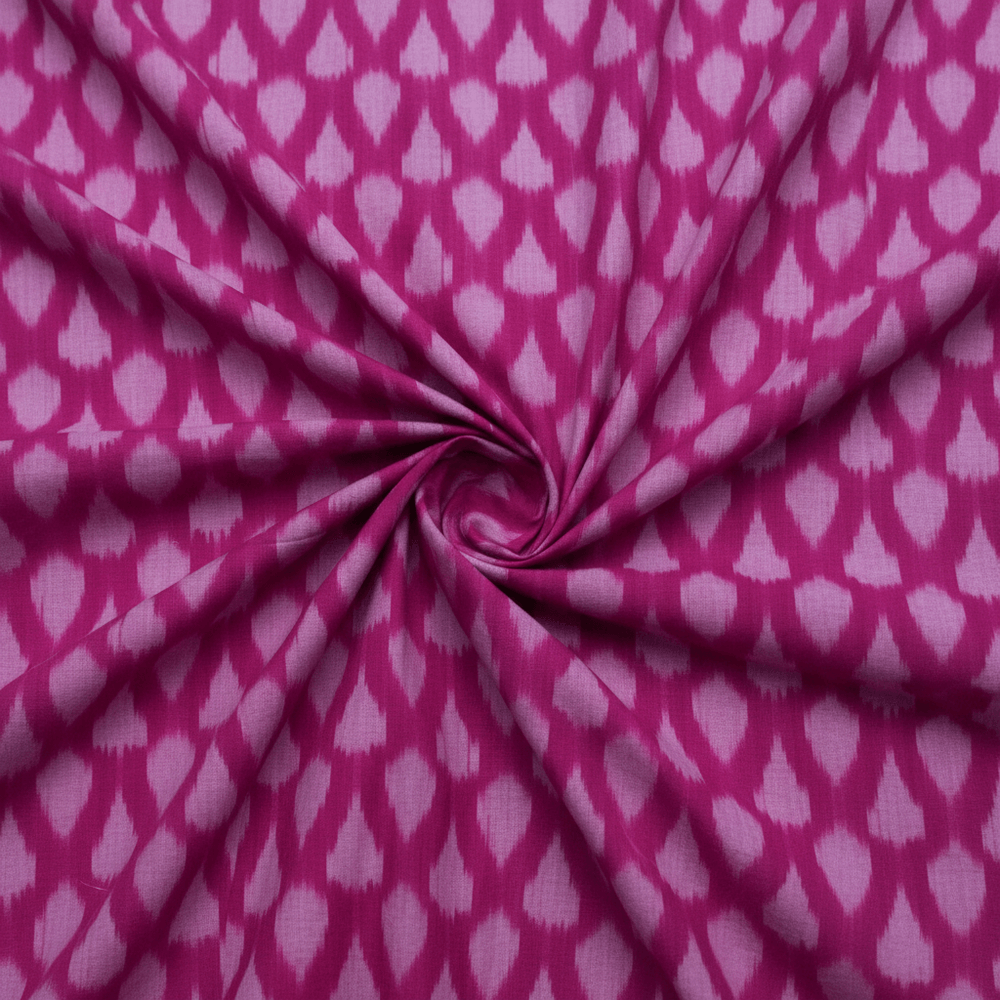 Majenta Color Fine Quality Cotton Handloom Ikat | SKU: IK-586