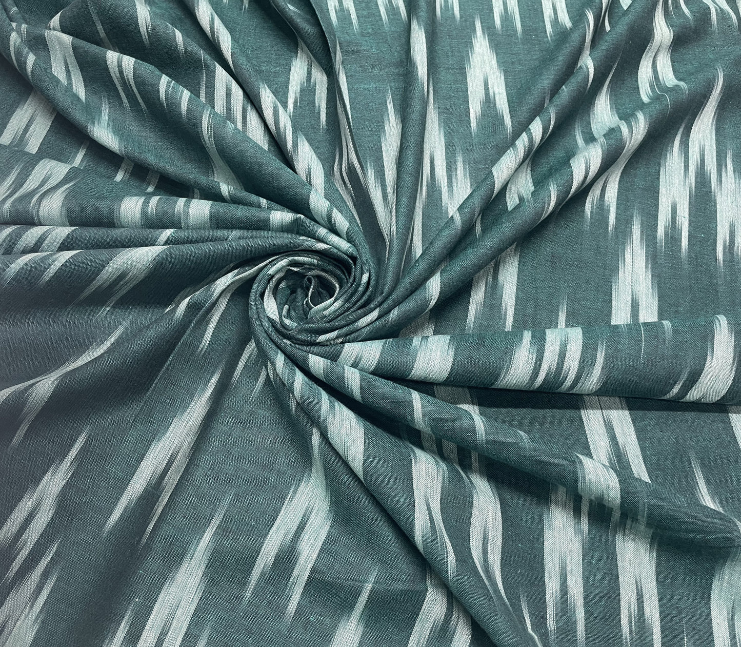 Green Cotton Handloom Ikat (Sku: IK-359)