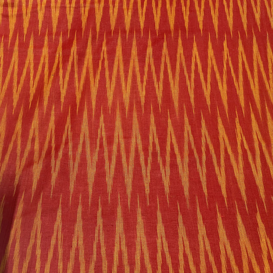 Red And Yellow Cotton Handloom Ikat (Sku: IK-353)