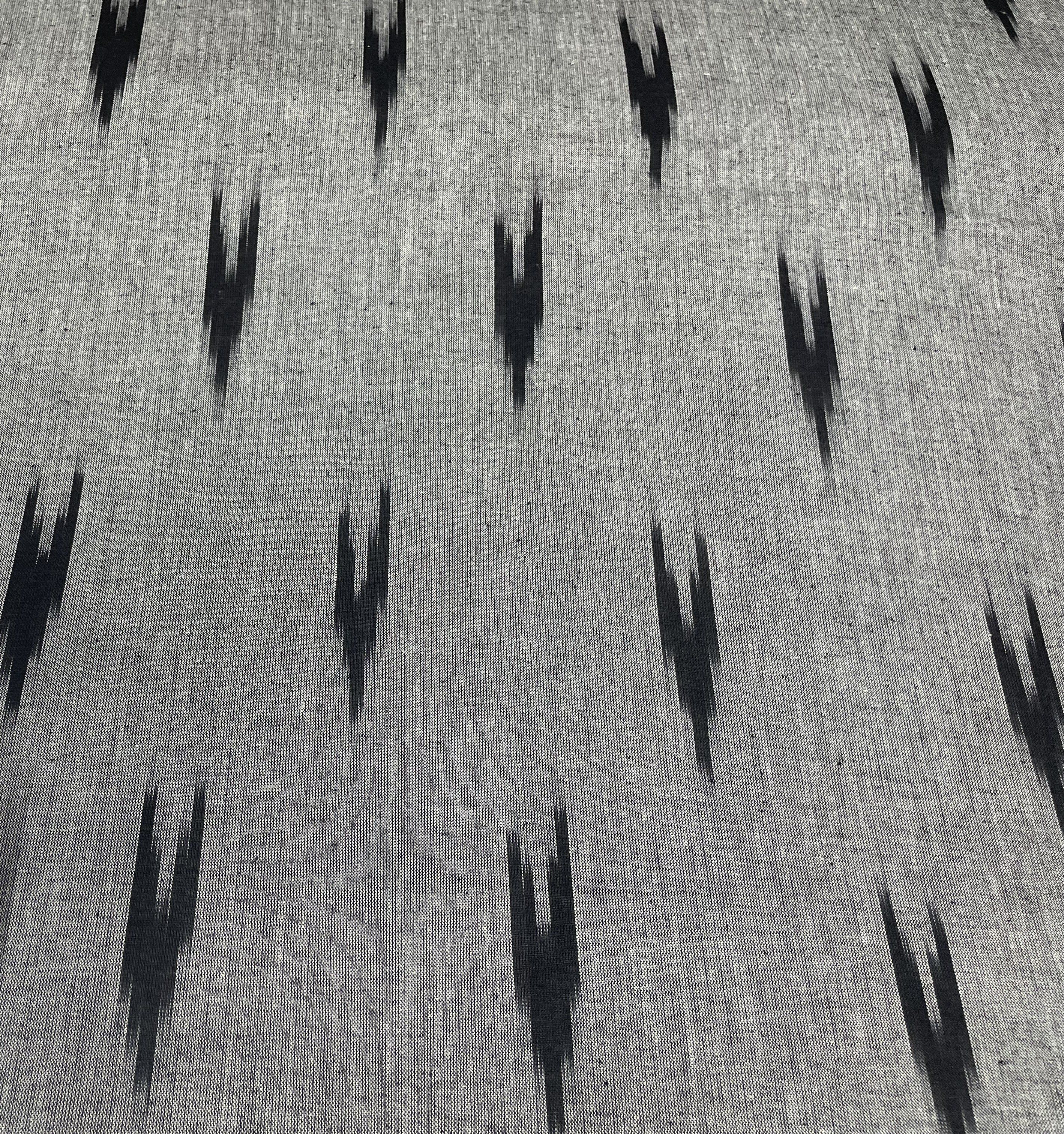 Gray And Black Cotton Handloom Ikat (Sku: IK-92)