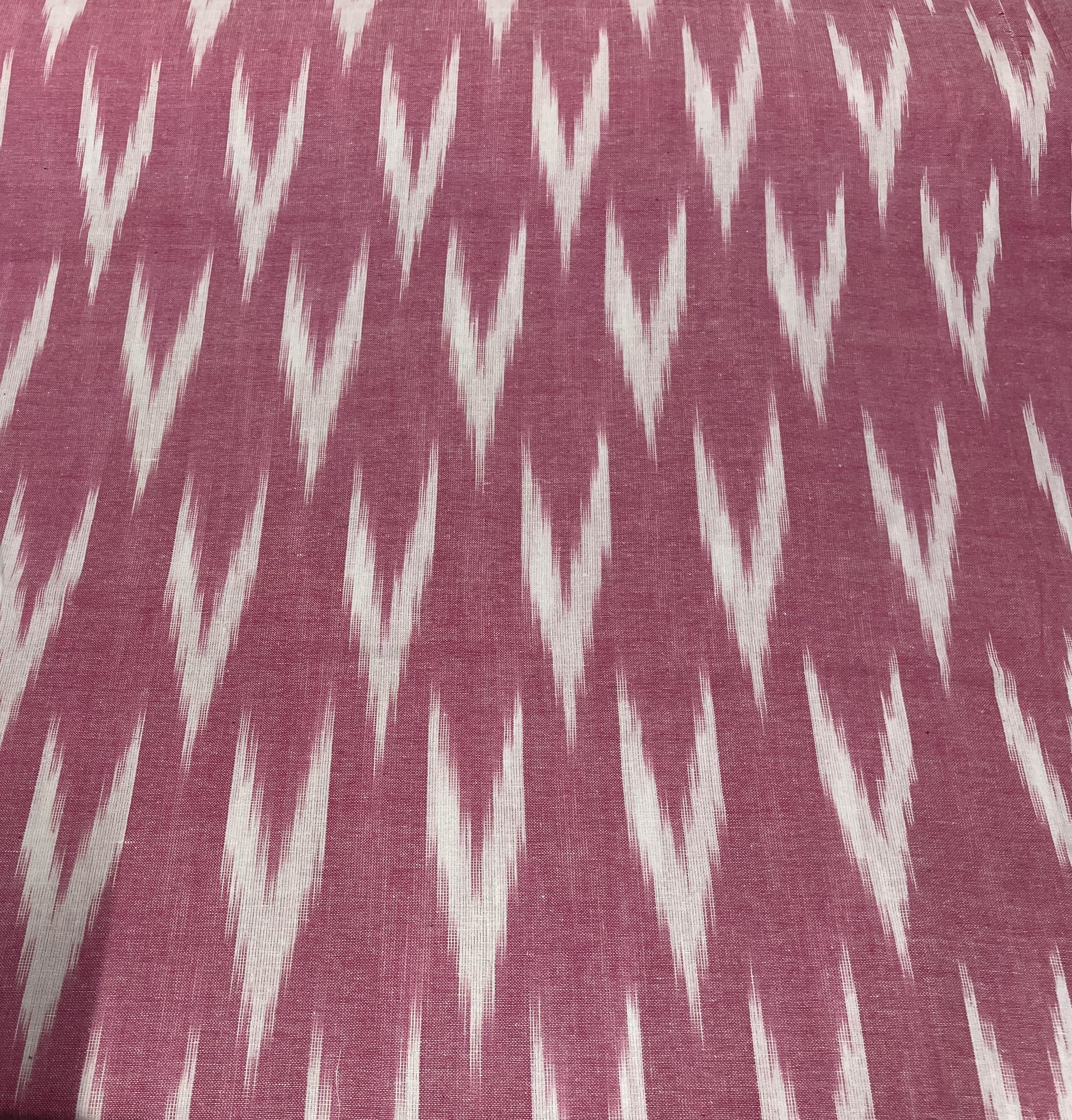Pink And White Cotton Handloom Ikat (Sku: IK-95)