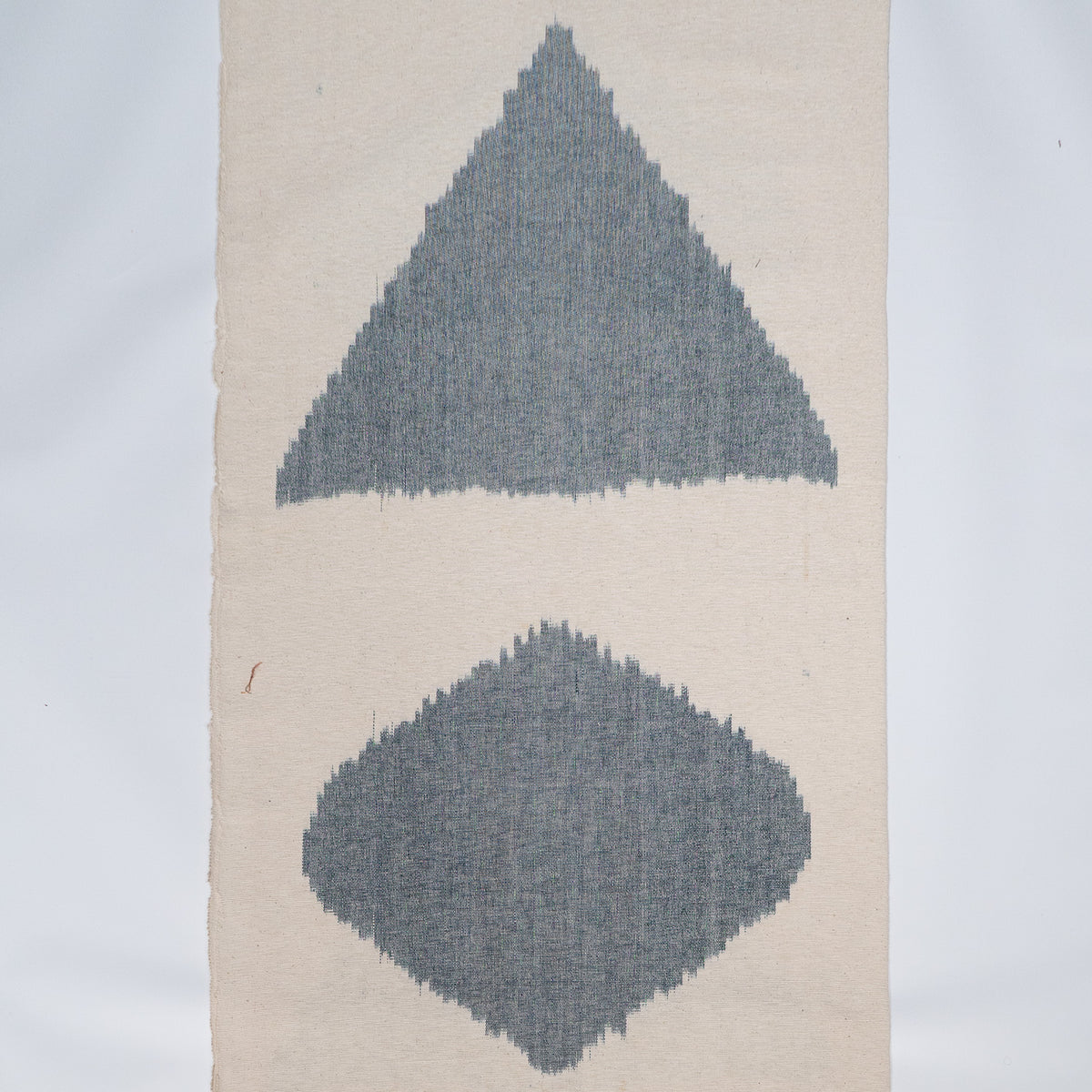 Blue & White Cotton Handloom Ikat Fabric - 44" (112 cm)
