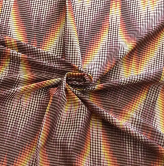 Multicolor Checks Handloom Cotton Ikat (Width: 44 inches or 112 cm)