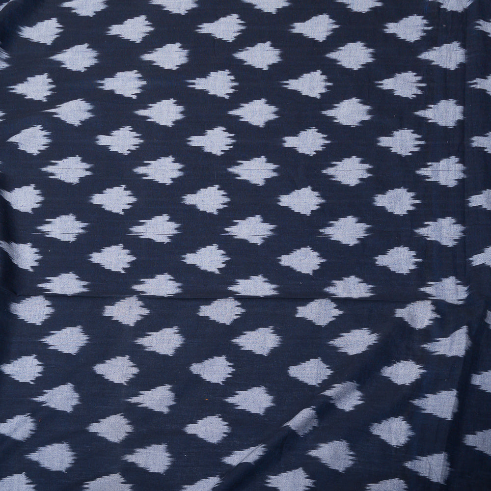 Navy Blue & White Fine Quality Cotton Handloom Ikat (Sku: IKK-376)