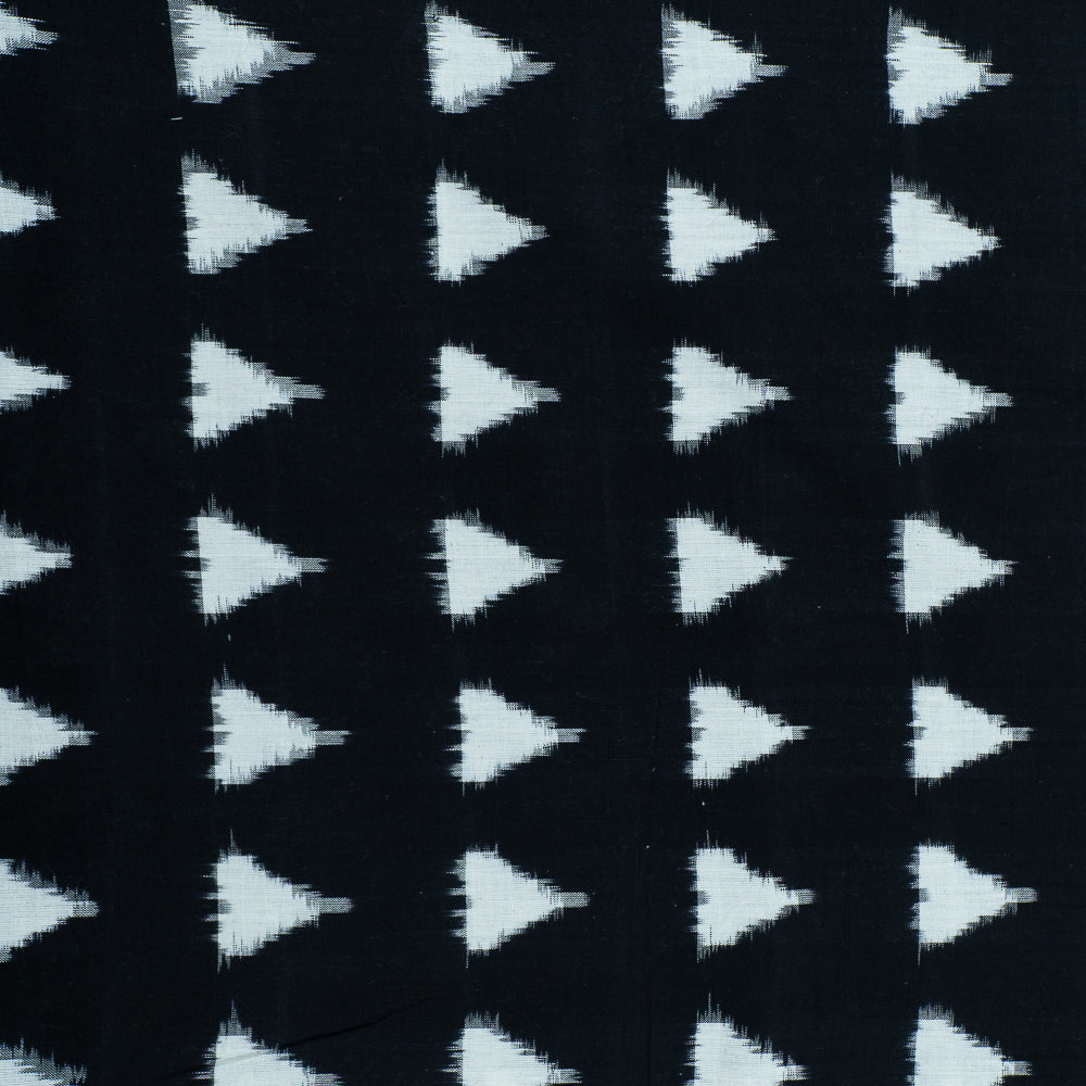 Black base White Triangle Cotton Double Ikat (SKU: IKK-415)