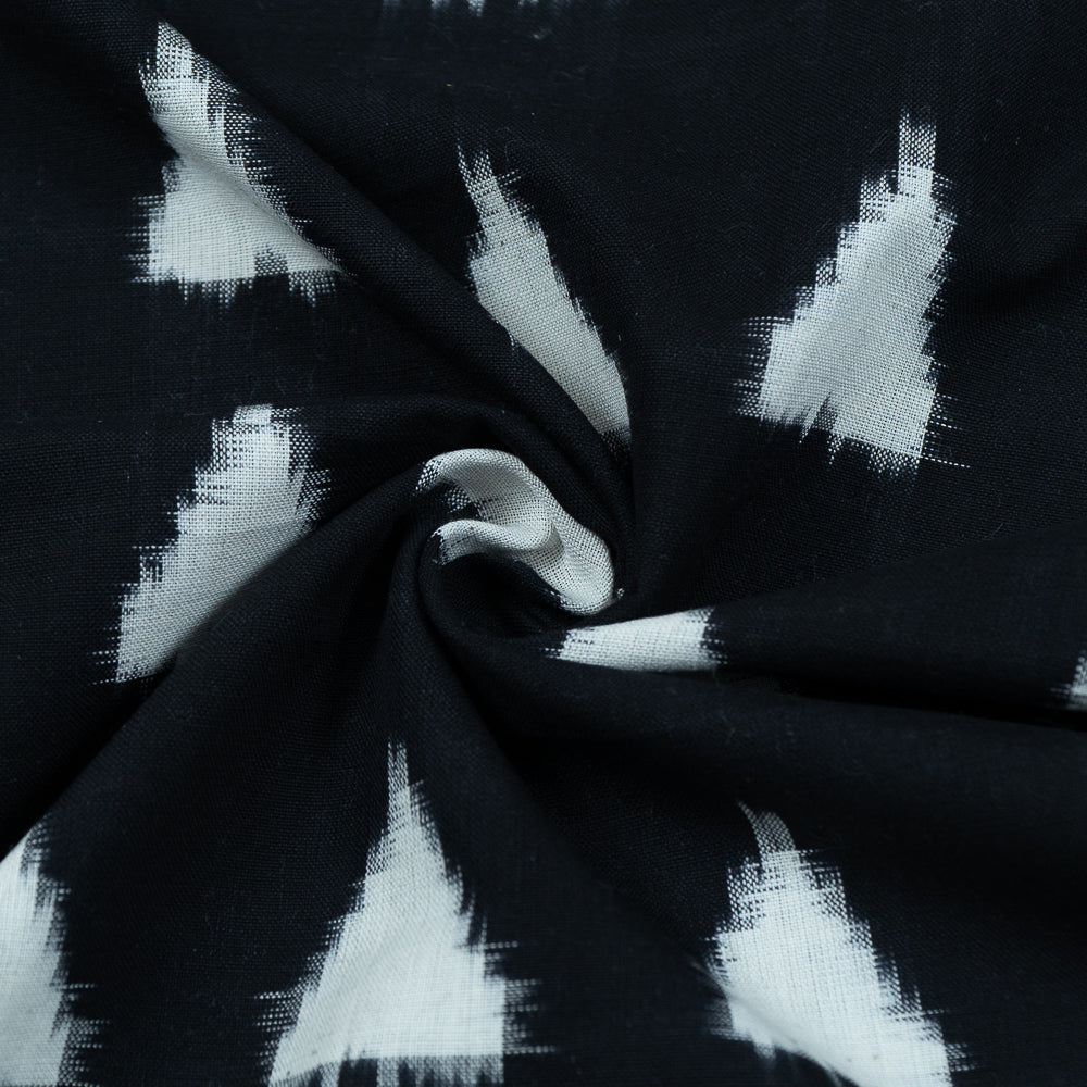 Black base White Triangle Cotton Double Ikat (SKU: IKK-415)