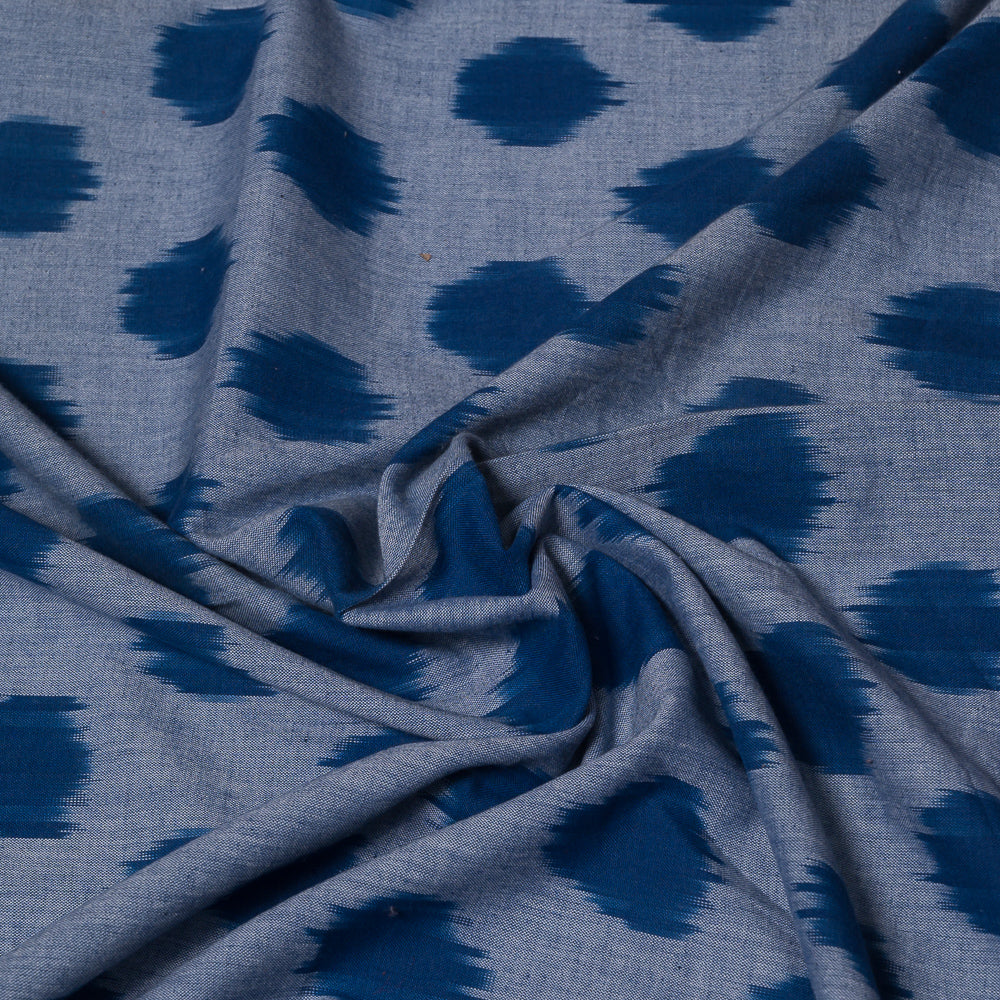 Blue on Blue Fine Quality Cotton Handloom Ikat (Sku: IKK-454)