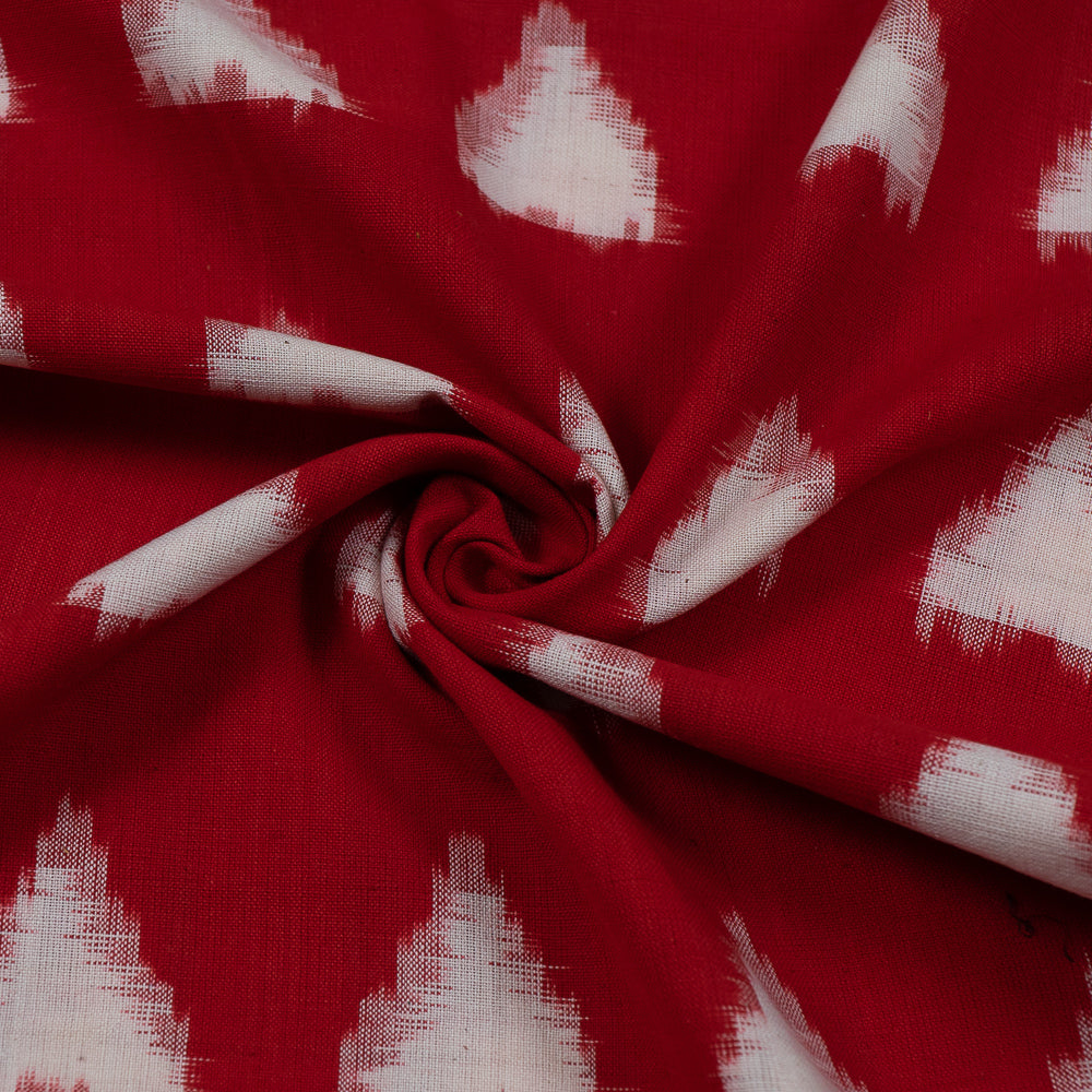 Red & White Triangle Handwoven Cotton Double Ikat (Sku: IKK-474)