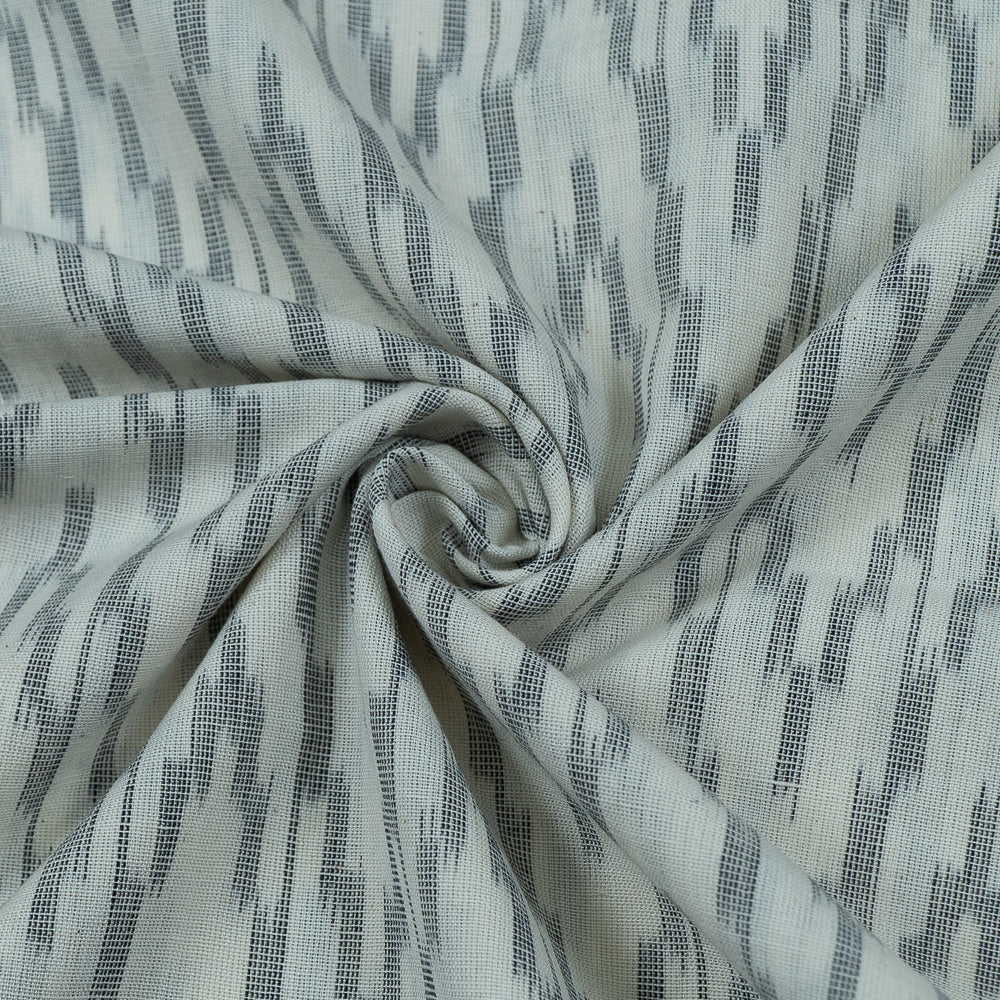 Grey & White Fine Quality Cotton Handloom Ikat (Sku: IKK-480)