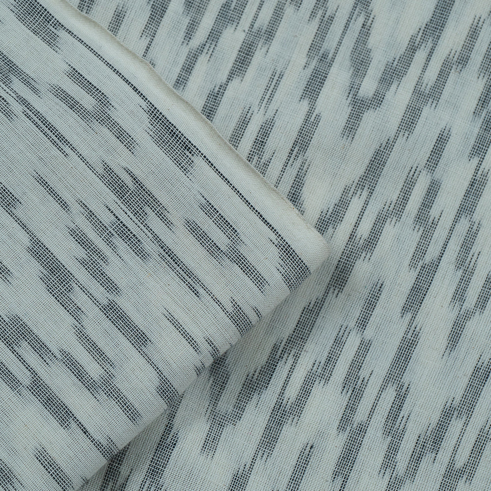 Grey & White Fine Quality Cotton Handloom Ikat (Sku: IKK-480)