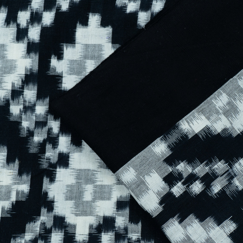 Black & White Big Pattern Cotton Double Ikat (Sku: IKK-482)