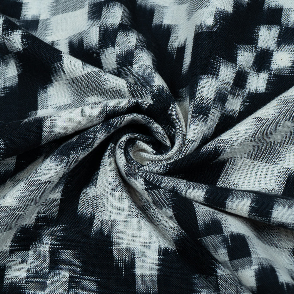 Black & White Big Pattern Cotton Double Ikat (Sku: IKK-482)