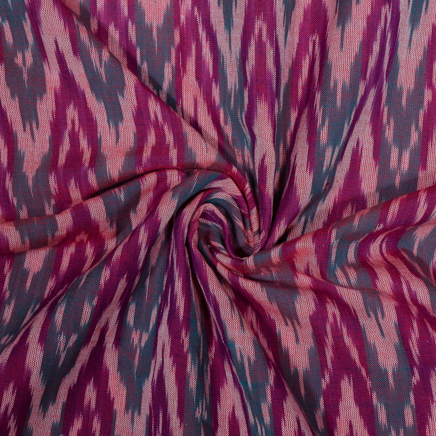 Purple & Green Chevron Fine Quality Cotton Handloom Ikat (Sku: IKK-503)