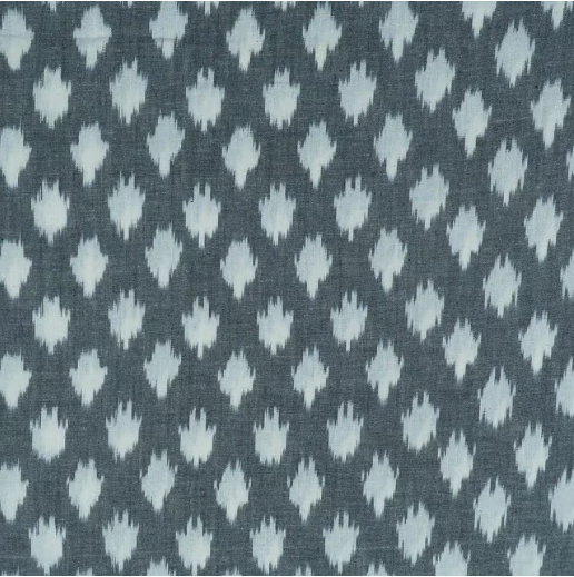 Grey & White Fine Quality Cotton Handloom Woven Ikat (Sku: IKK-556)