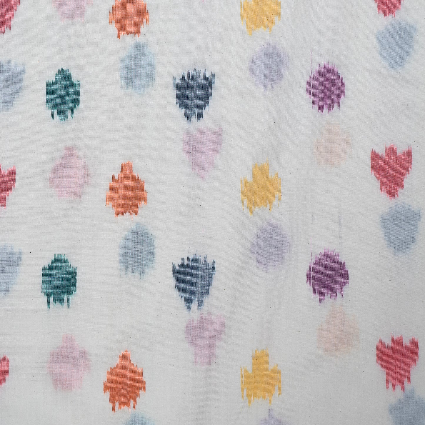 White & multi Color Cotton Ikat (SKU: IKK-577)