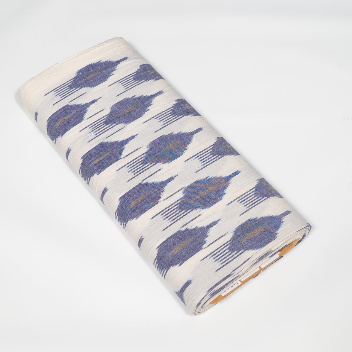 Blue & White Cotton Handloom Ikat Fabric - 44" (112 cm)