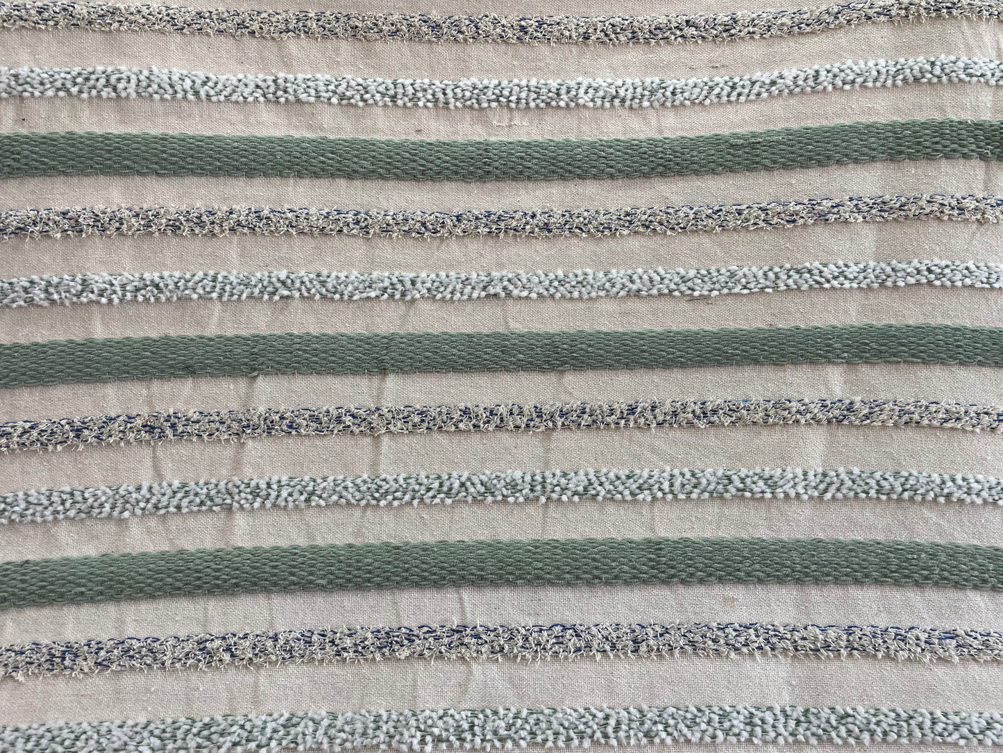 White And Blue Strepe Cotton Jacquard Fabric (Sku: JDD-314)