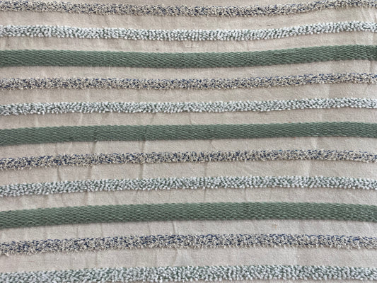 White And Blue Strepe Cotton Jacquard Fabric (Sku: JDD-314)