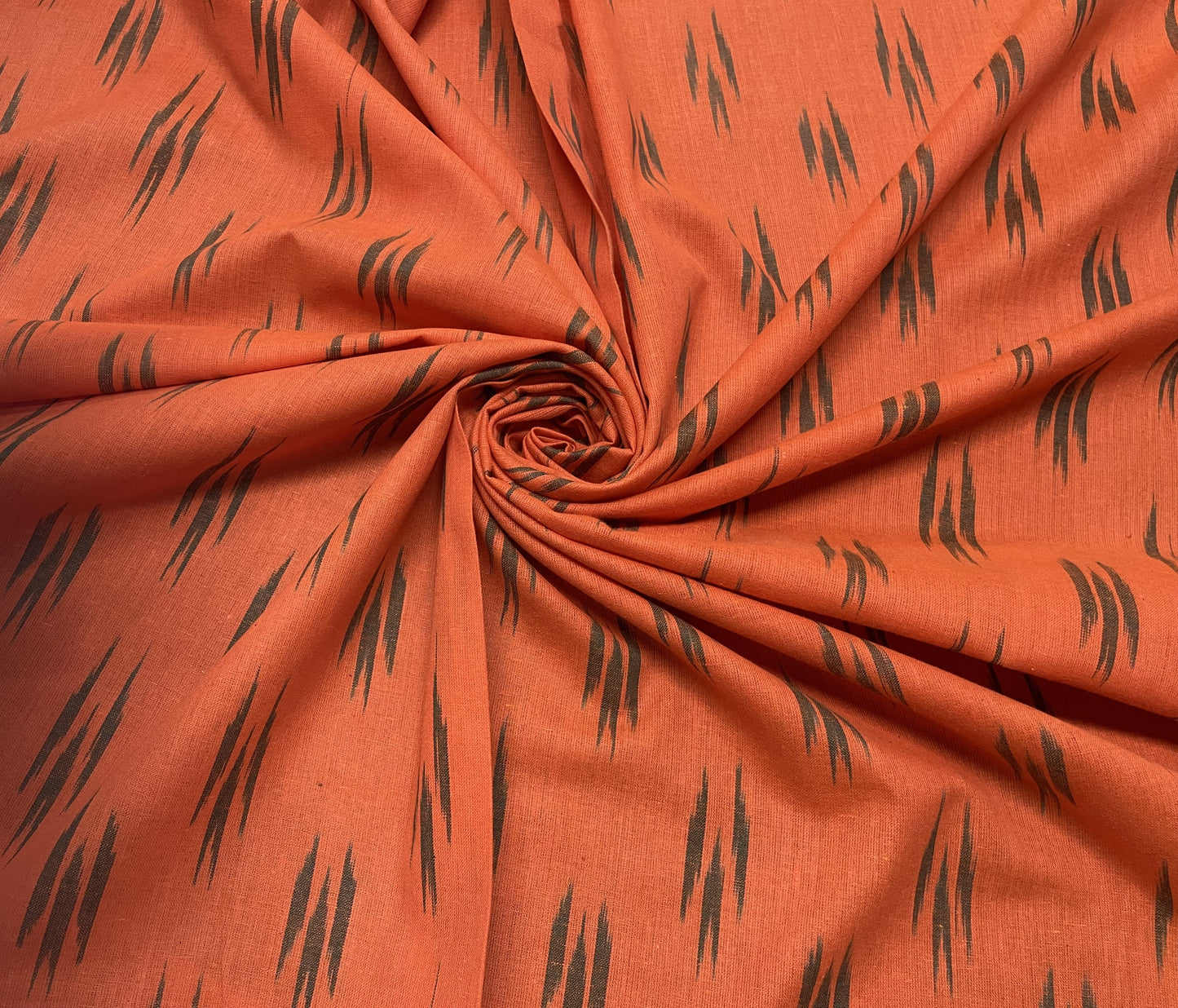 Orange Cotton Handloom Ikat (Sku: IK-370)