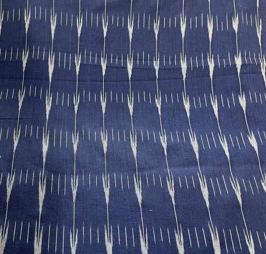 Light Blue, White, Cotton Handloom Ikat (SKU : IK-15)