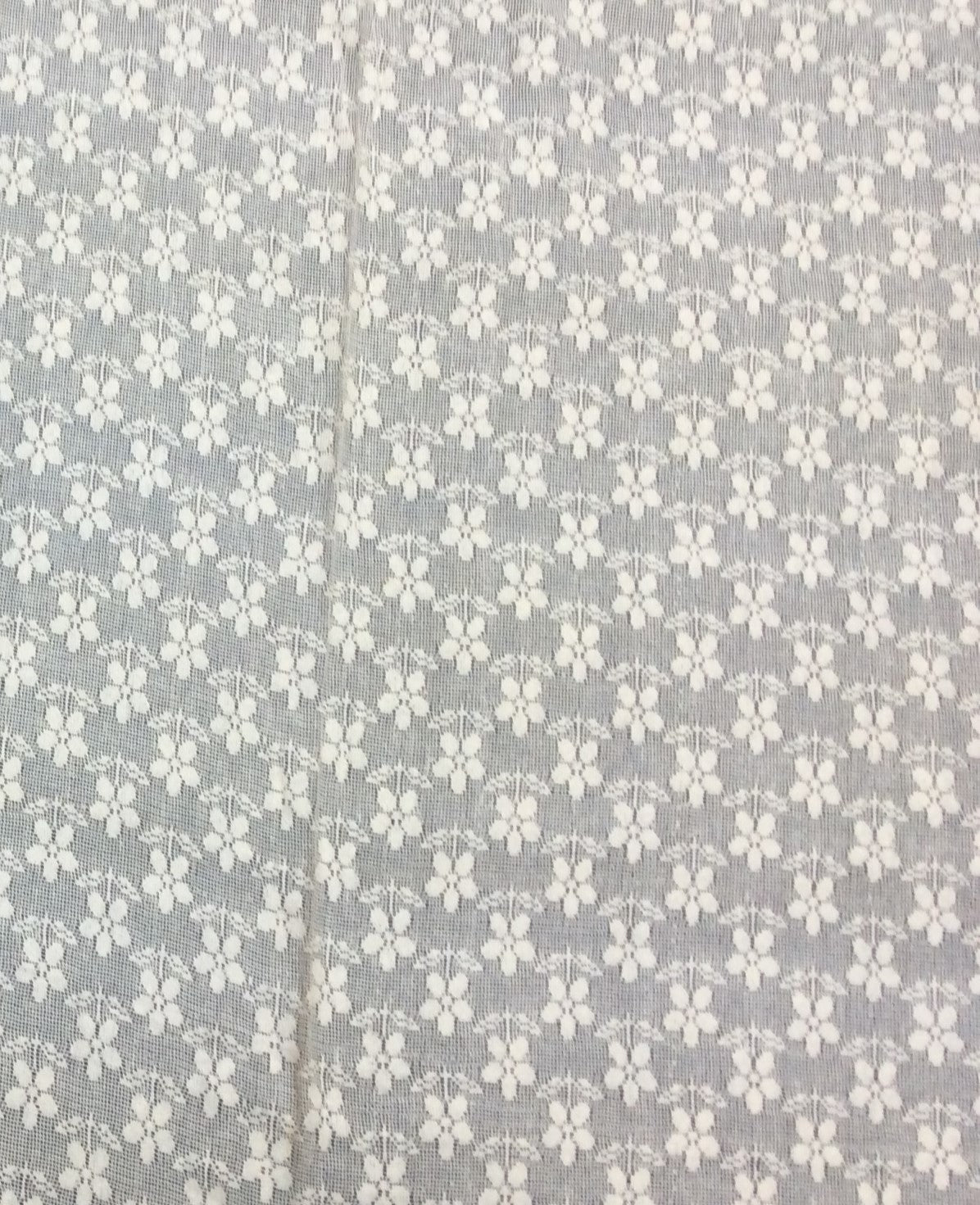 Off White Floral Cotton Dyeable Net Fabric