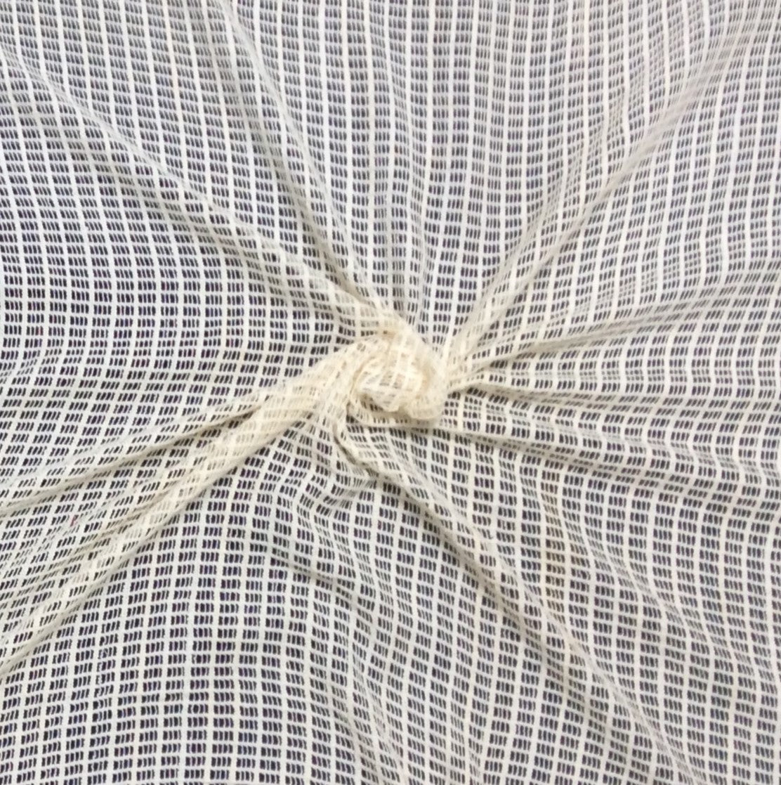 Off White Plain Cotton Dyeable Net Fabric