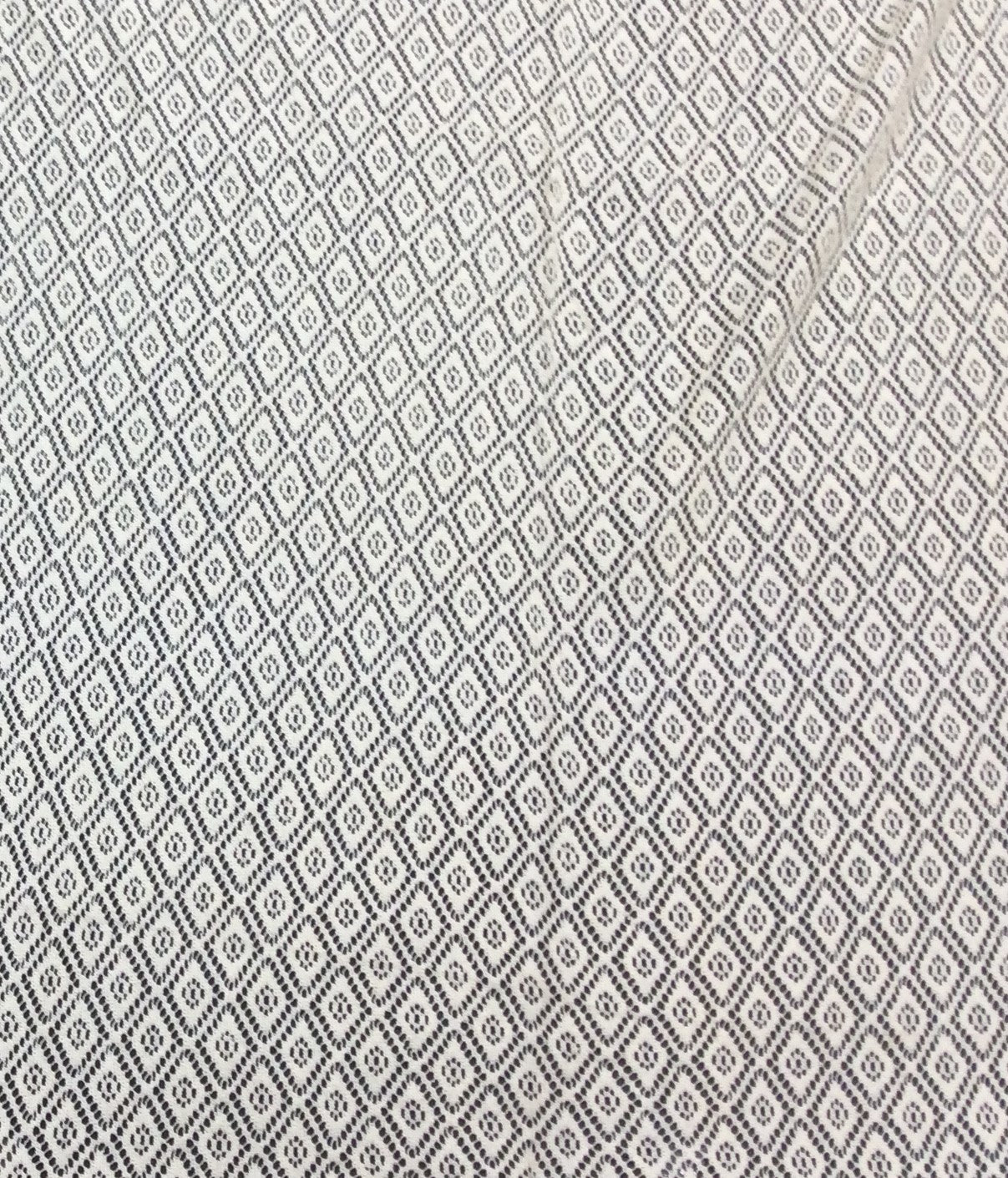 Off White Dimond Design Cotton Dyeable Net Fabric