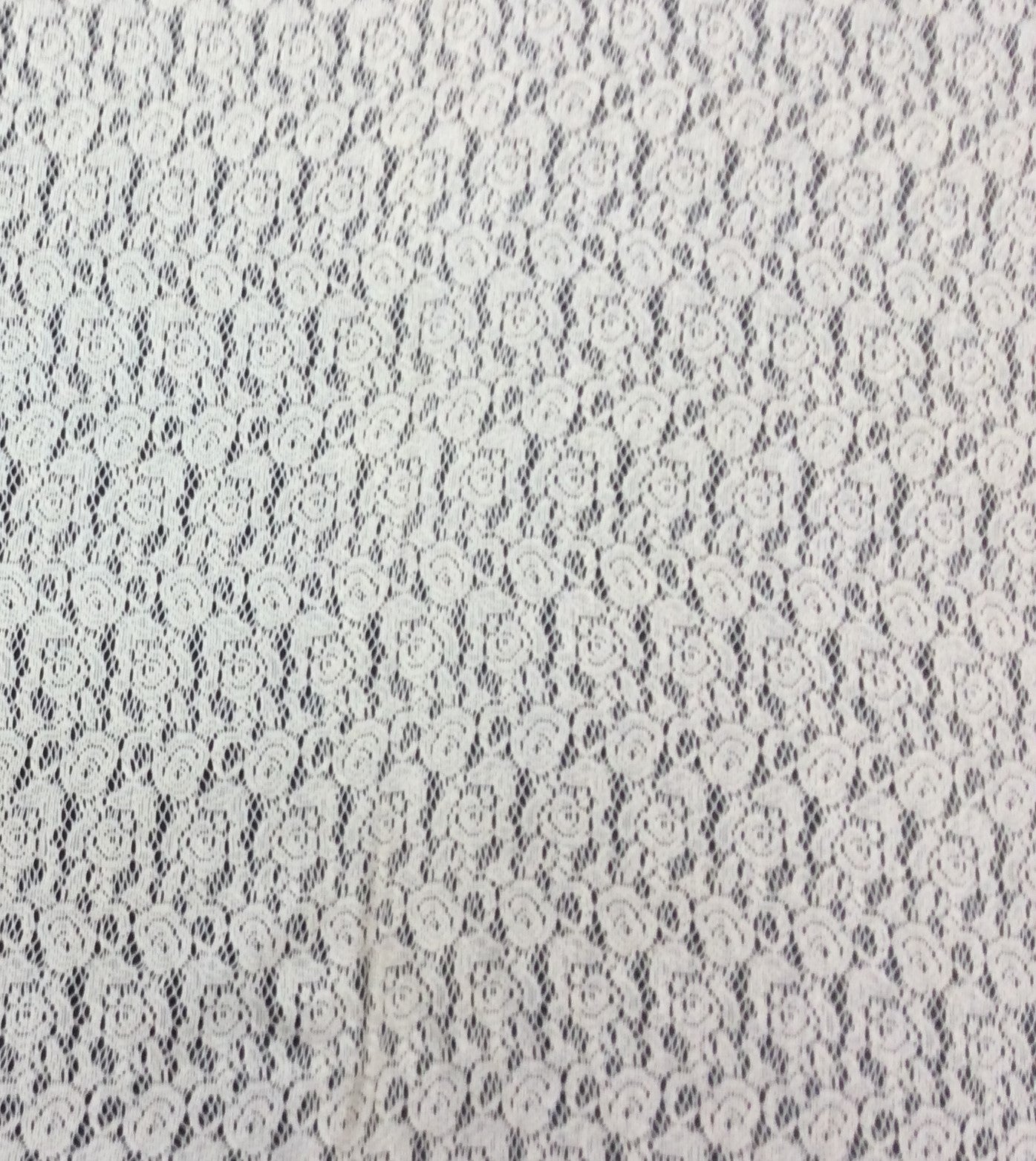Off White Floral Design Cotton Dyeable Net Fabric