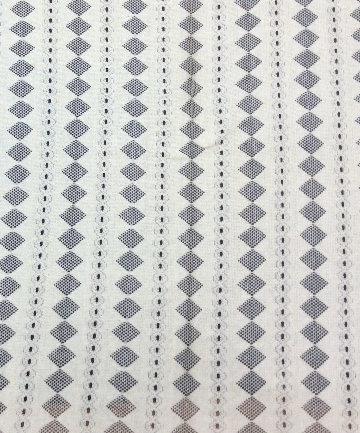 Off White Dimond Design Cotton Dyeable Net Fabric