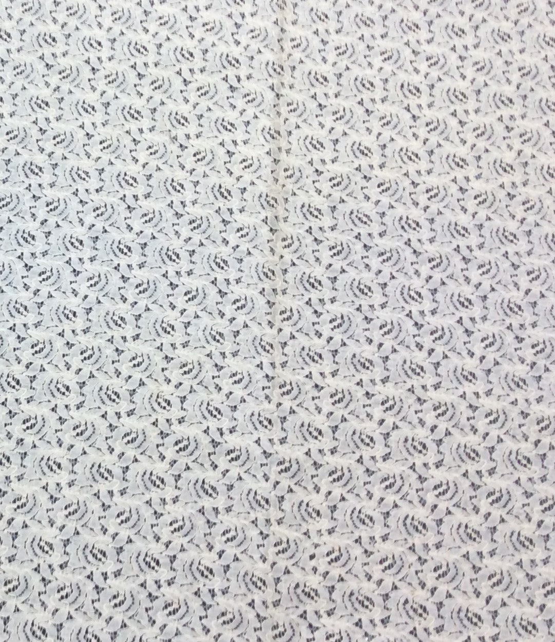 Off White Floral Dyeable Cotton Nylon Net Fabric
