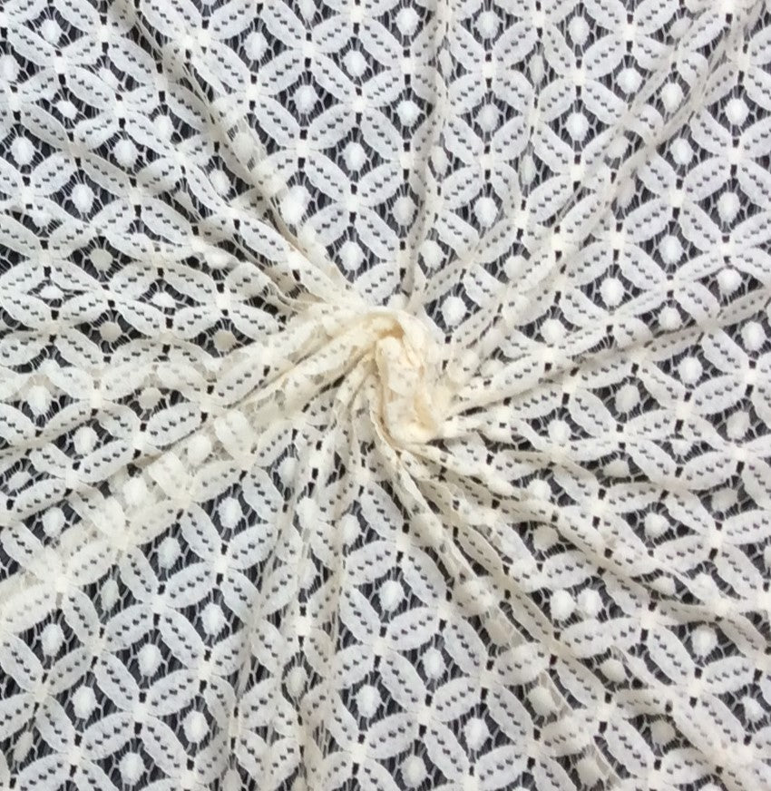 Off White Dyeable Cotton Nylon Net Fabric