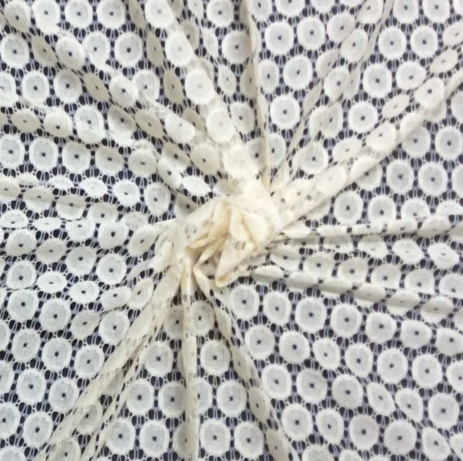 Off White Dyeable Cotton Nylon Net Fabric