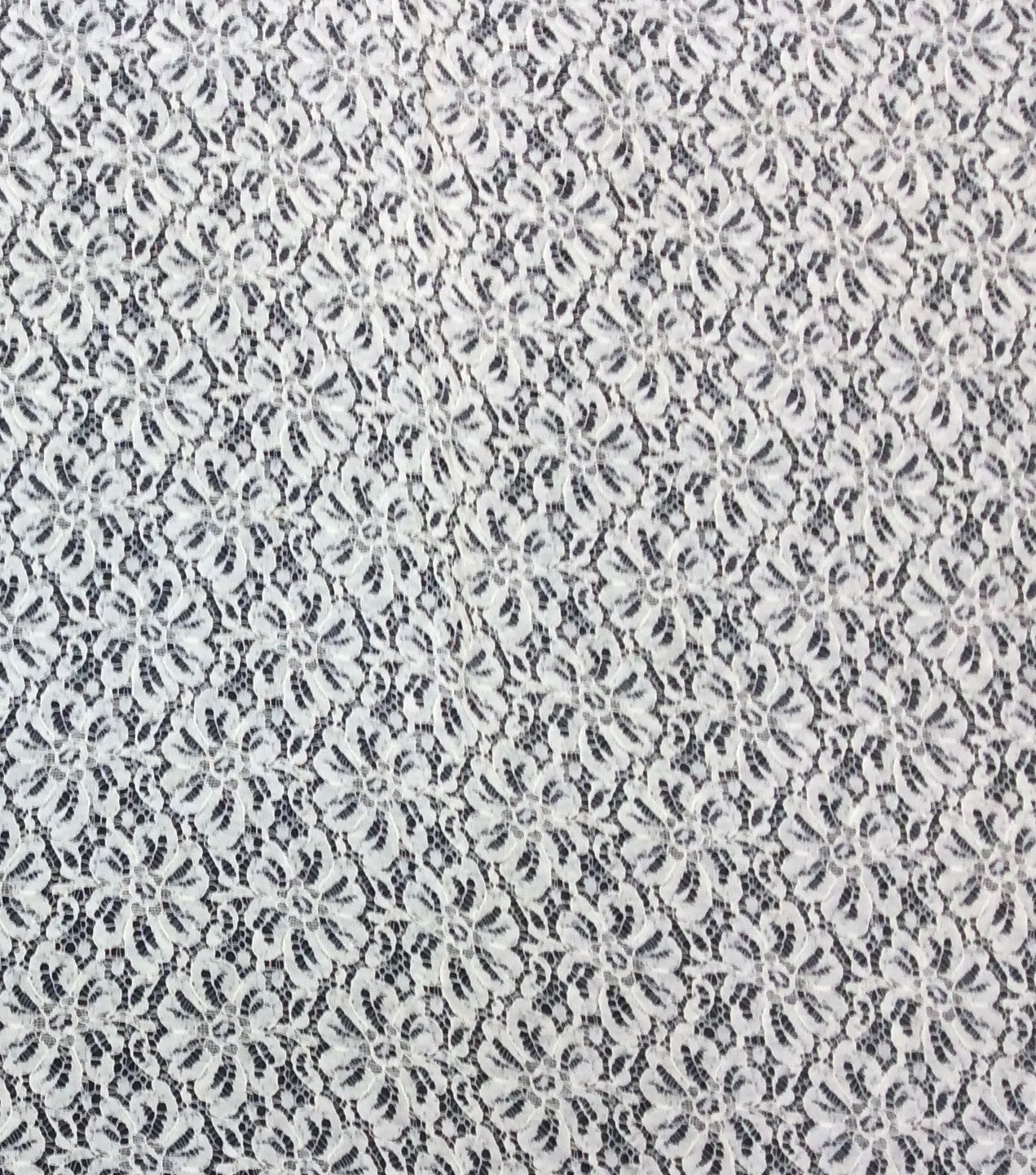 Off White Floral Dyeable Cotton Nylon Net Fabric