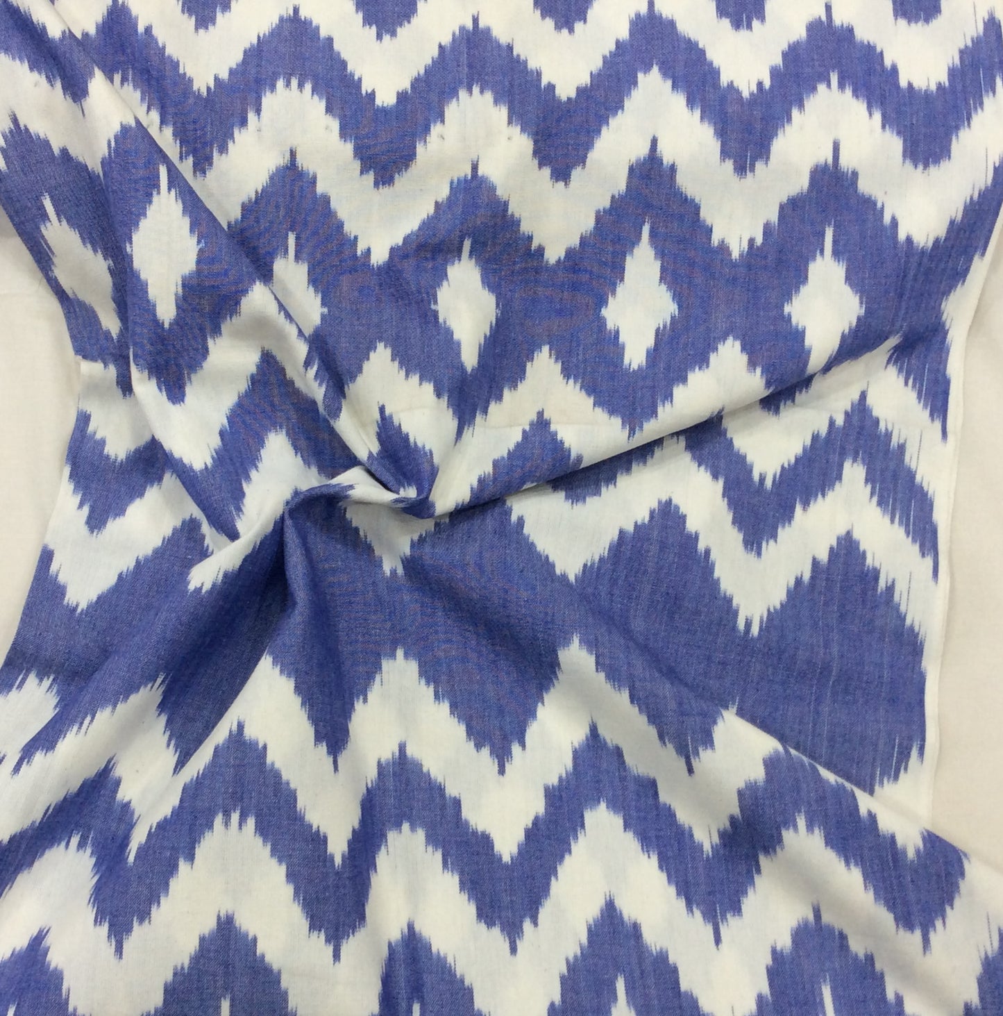 Blue & White Chevron Thick Cotton Handloom Ikat (SKU : IKK-405)