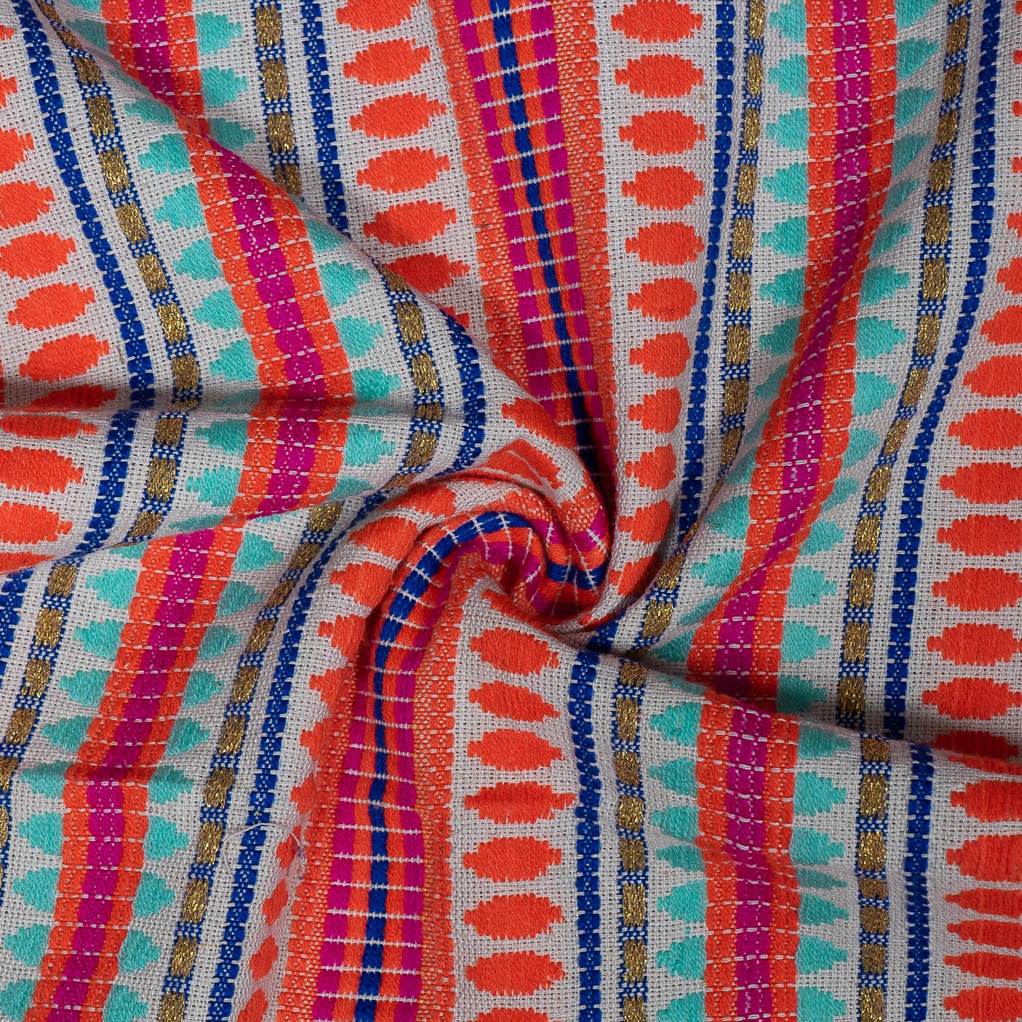 Orange Capsule Cotton Blend Jacquard (Sku: J-346)