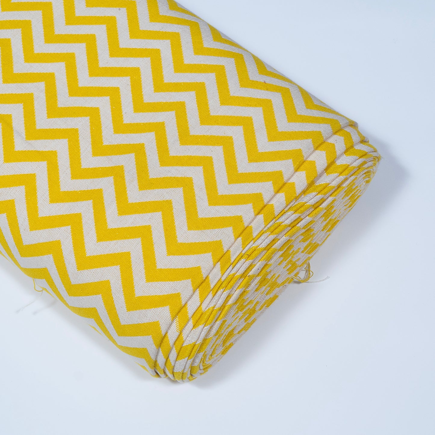 Yellow & White Chevron Cotton Jacquard (Sku: J-372)