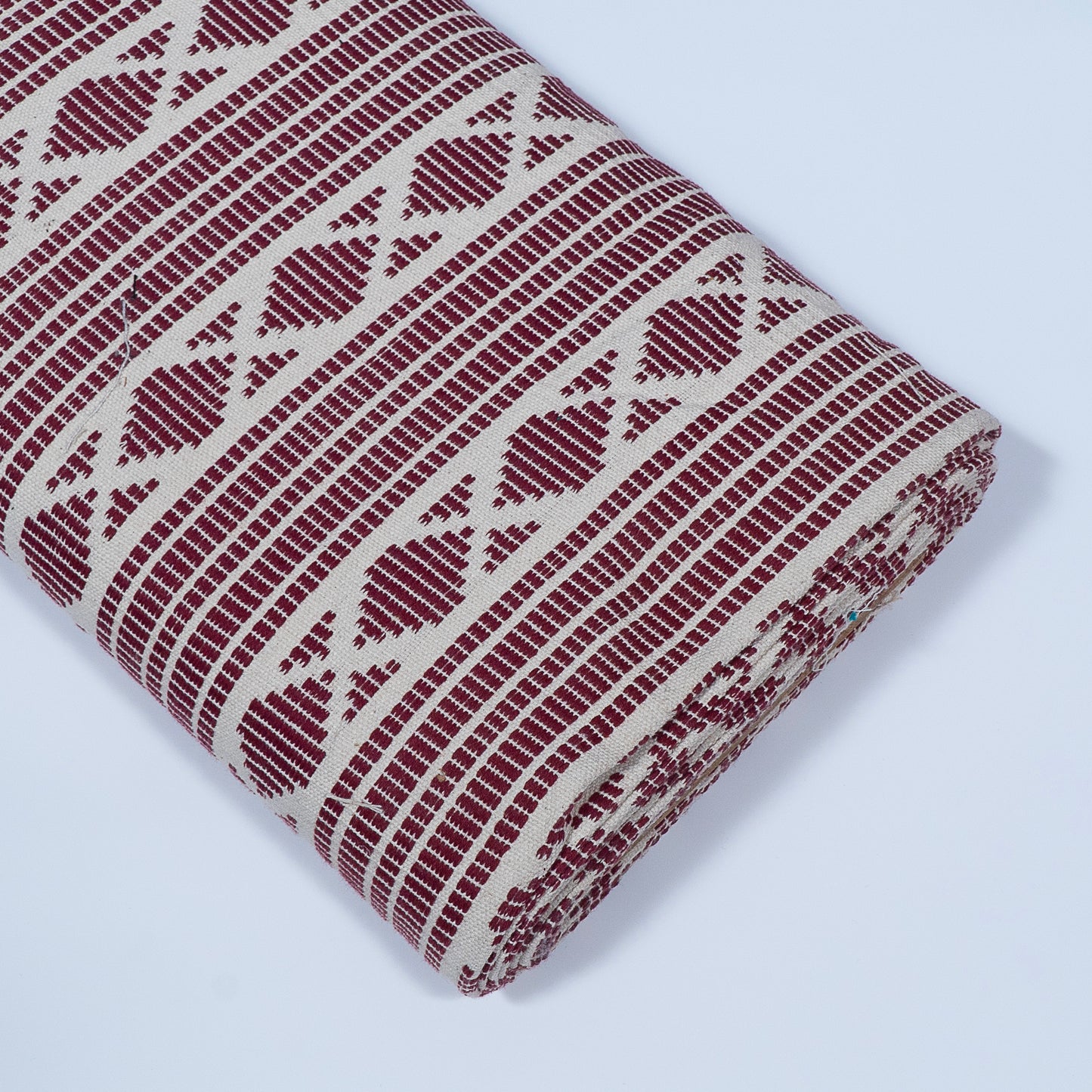 Maroon & White Cotton Jacquard (Sku: J-482)