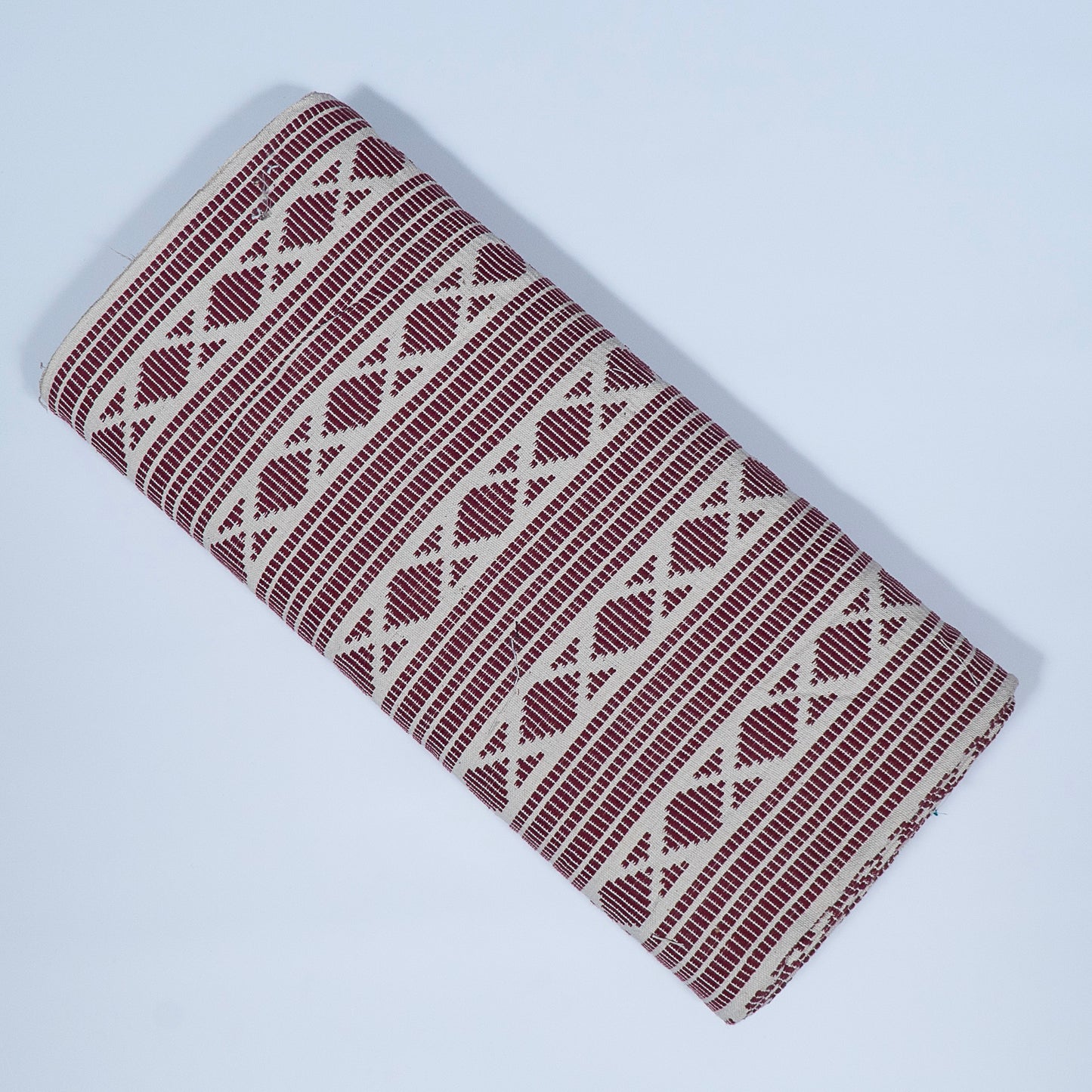Maroon & White Cotton Jacquard | SKU: J-482