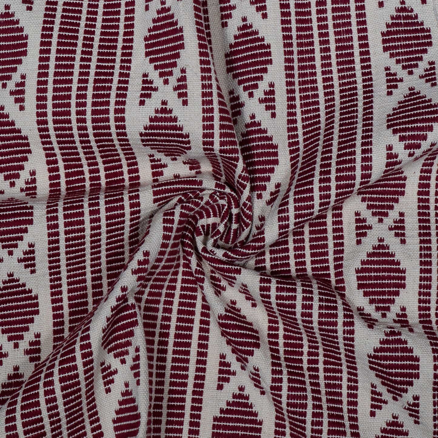 Maroon & White Cotton Jacquard (Sku: J-482)